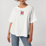 T-shirt femme Large en coton Bio " Yes she can " léopard