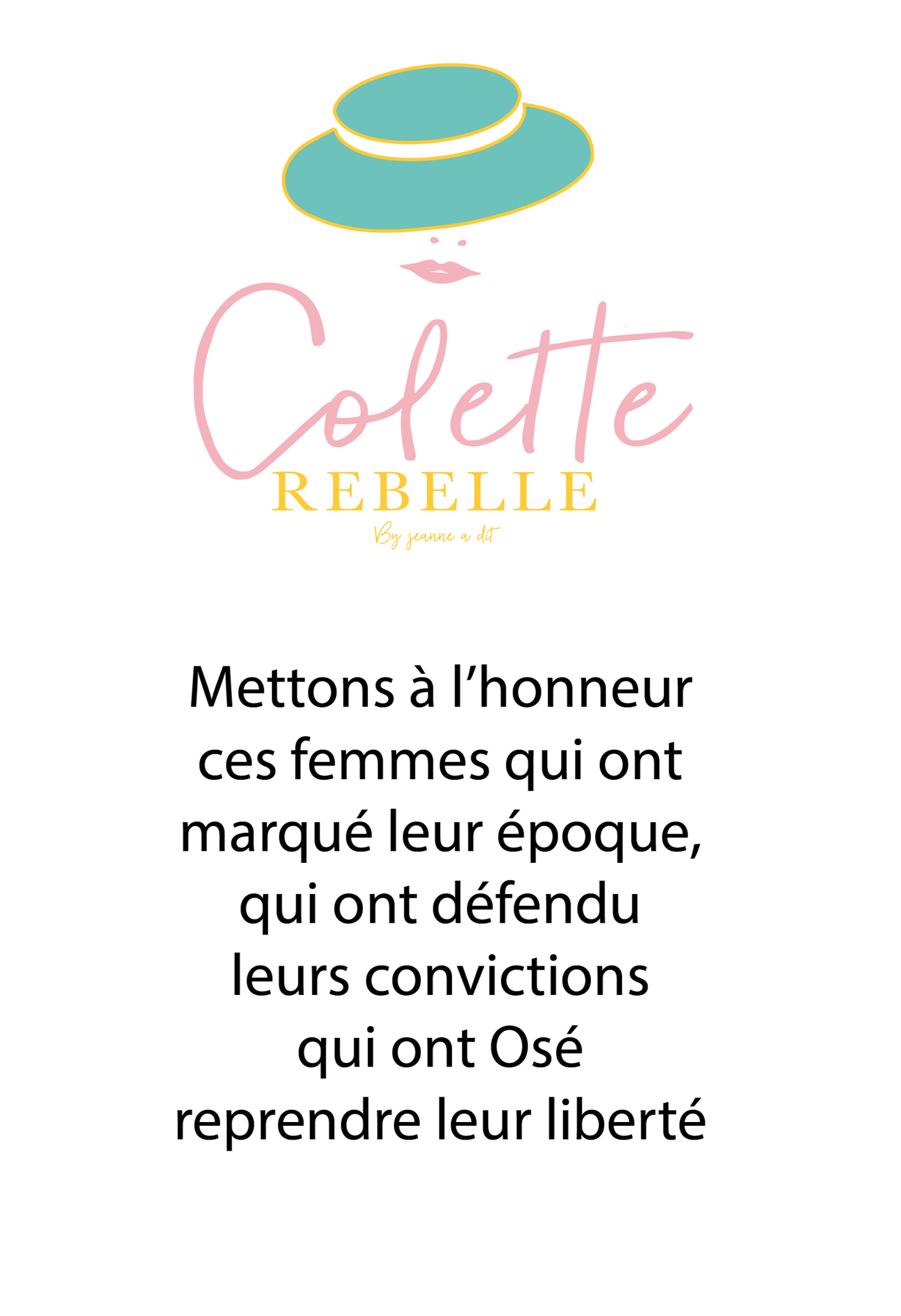 Large women's organic cotton T-shirt "Colette the rebel"
