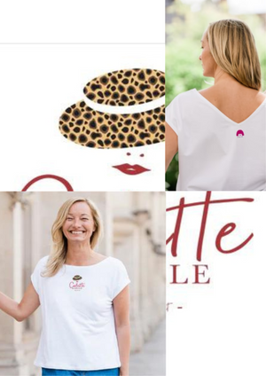 T-shirt femme en coton Made in France "Colette la rebelle" léopard