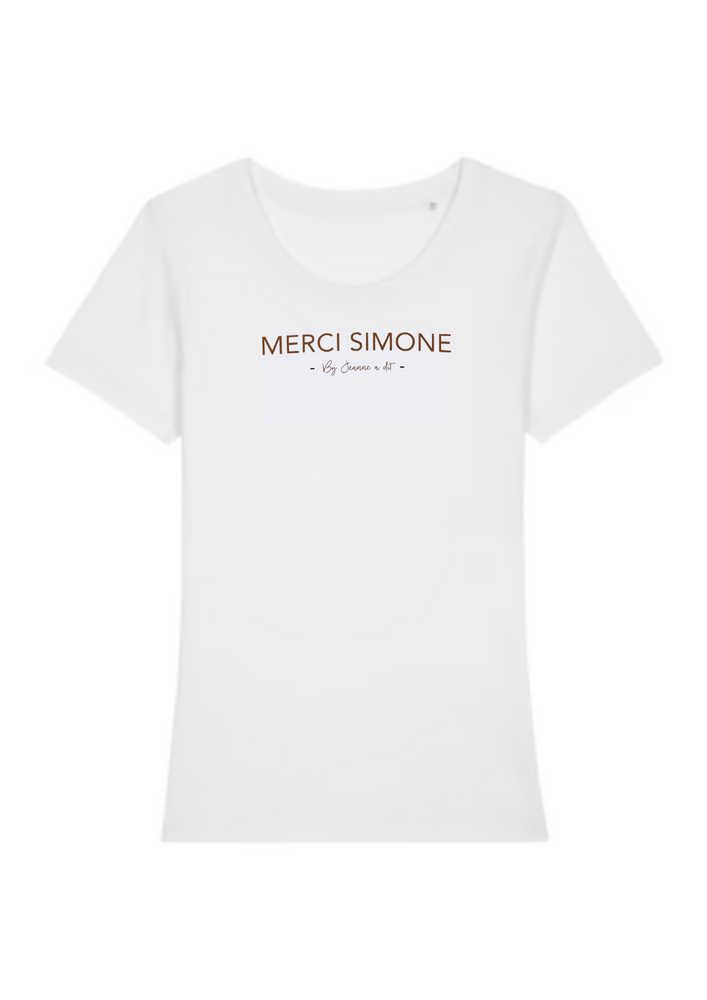 T-shirt femme en coton Bio " Merci Simone "