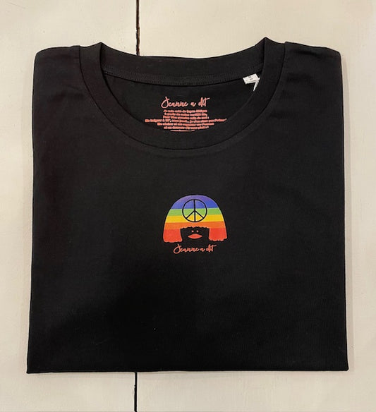 T-shirt femme Large en coton Bio " Peace and Love "