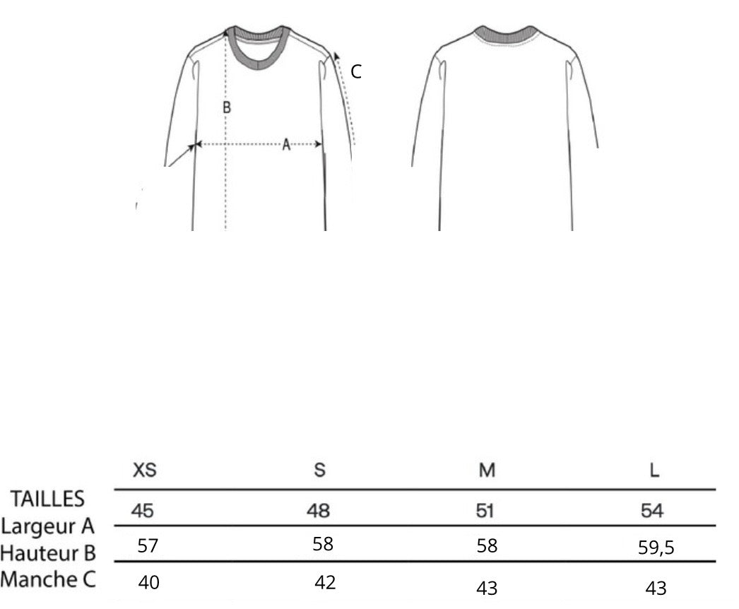 T-shirt manches au coude en coton Bio "Merci Simone"