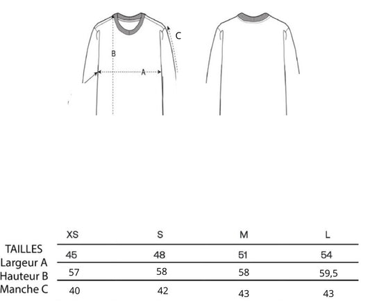 T-shirt manches 3/4 en coton Bio " Merci Simone "