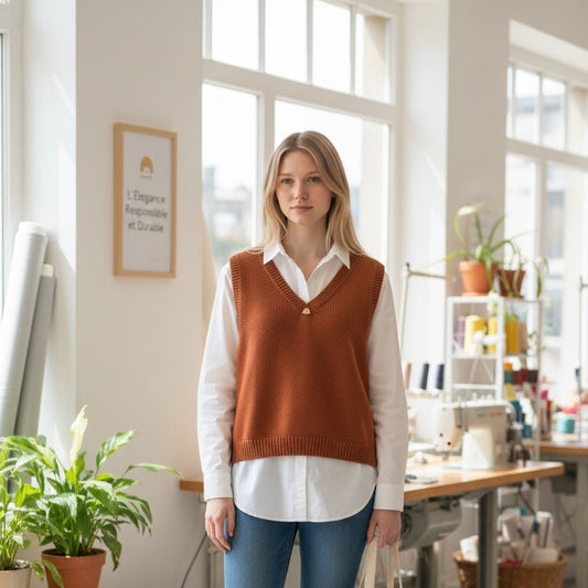 Débardeur "Marguerite" en laine mérinos