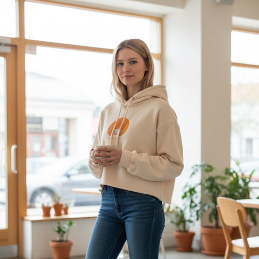Sweat crop à capuche femme "Jeanne" en coton Bio