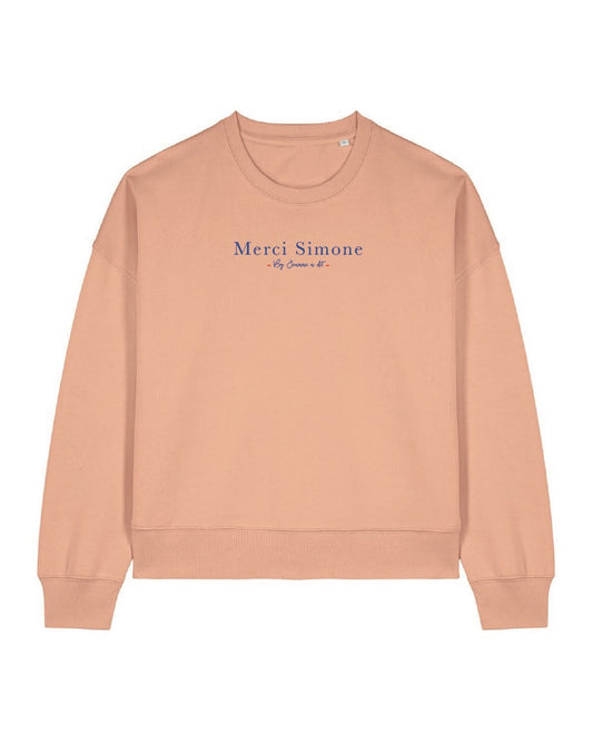 Sweat femme BOXY en coton Bio "merci Simone"