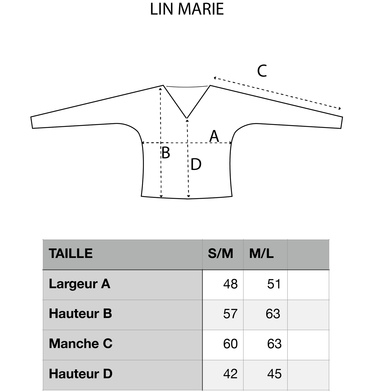 Camiseta de lino de manga larga Made in France "Marie"