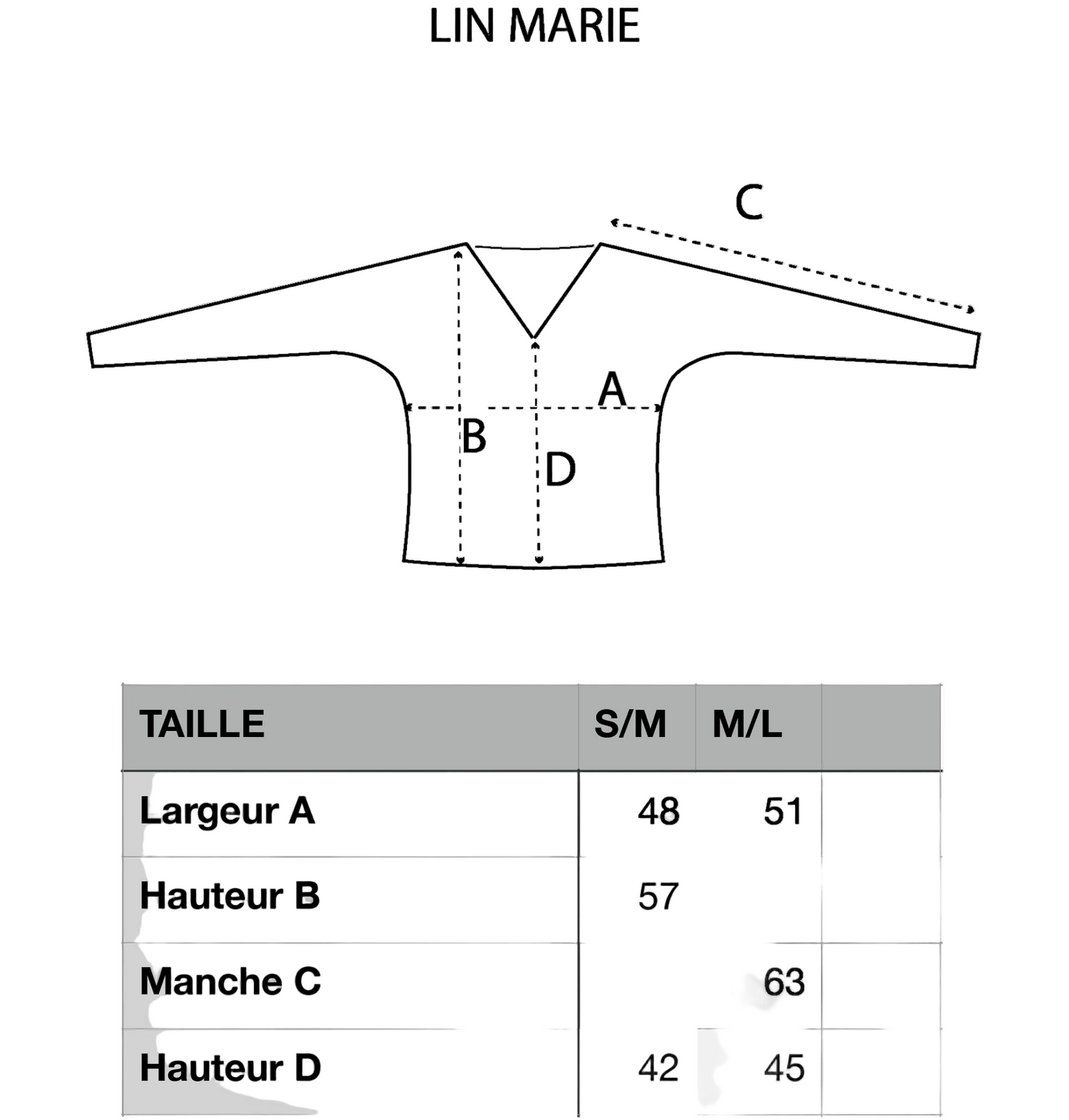 Camiseta de lino de manga larga Made in France "Marie"