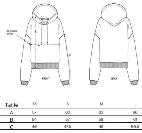 Sweat BOXY à capuche pour femme "LEF"