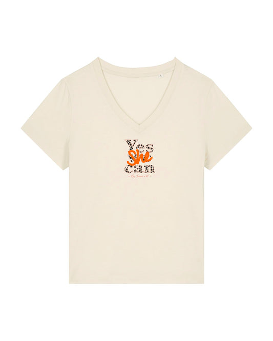 T-shirt femme en coton Bio George "Yes she can"