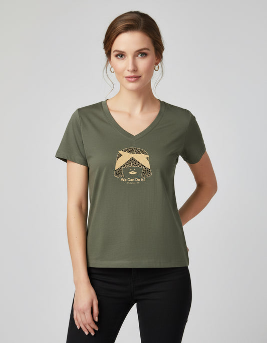 T-shirt femme en coton Bio George " We can do it "