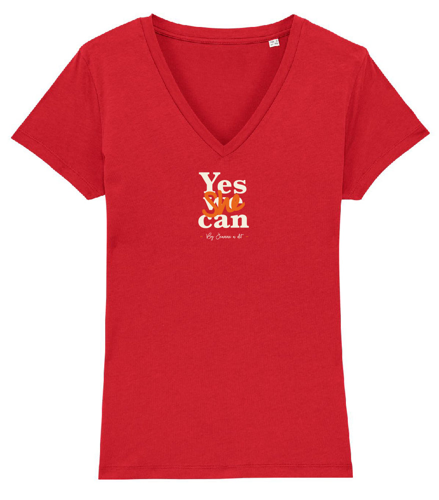 T-shirt femme en coton Bio George " Yes She Can "