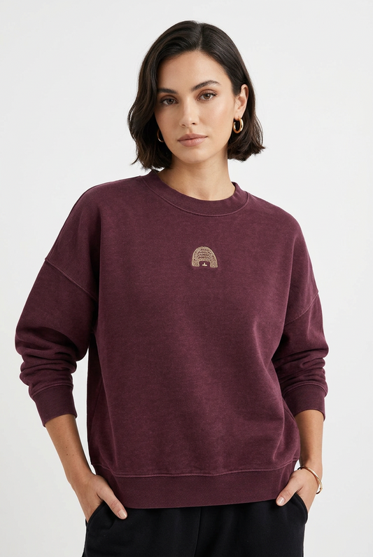 Women's cropped sweatshirt in organic cotton "we can do it" leopard