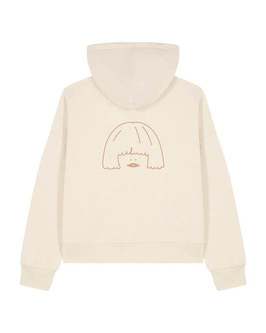 veste sweat à Zip en coton Bio broderie dos