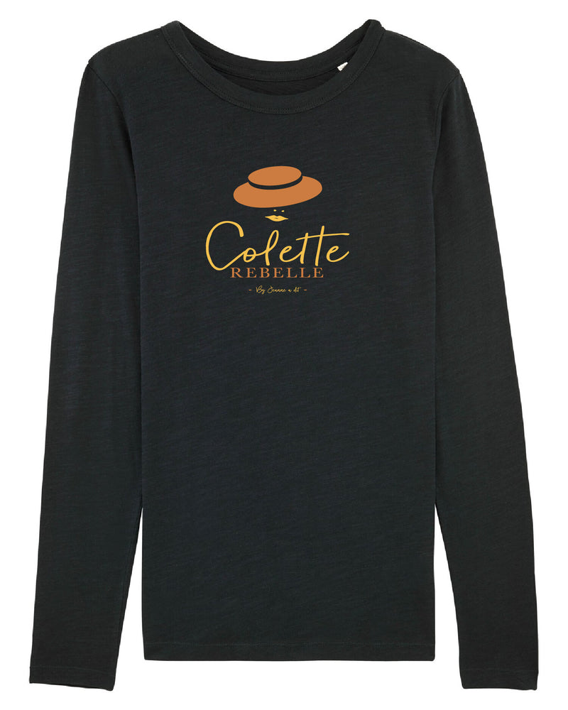 T-shirt femme à manches longues en coton Bio " Colette la rebelle "