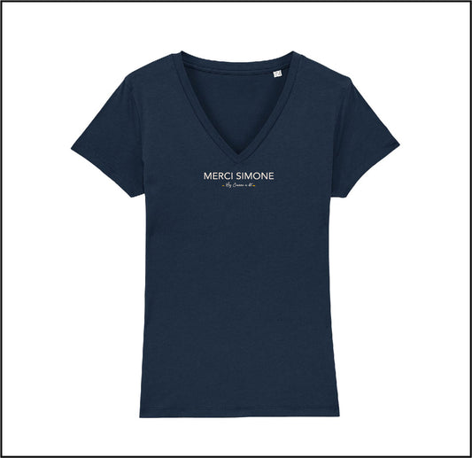T-shirt femme en coton bio George " Merci Simone "