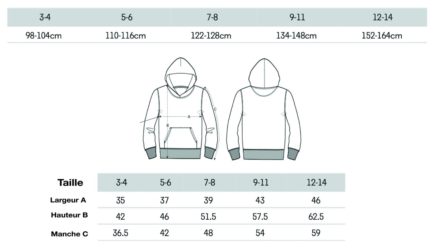 Sudadera infantil con capucha de algodón orgánico "P'tit D'Hom Marin"