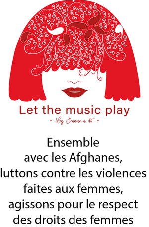 T-shirt en lin Made in France "Let the music play rouge"