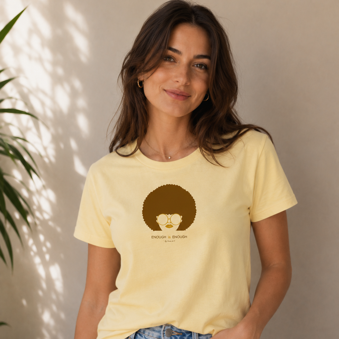 Women's organic cotton "Yes she can" leopard t-shirt
