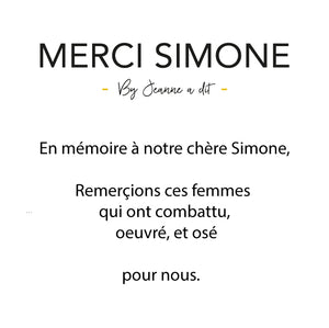 Sweat femme en coton Bio " Merci Simone"