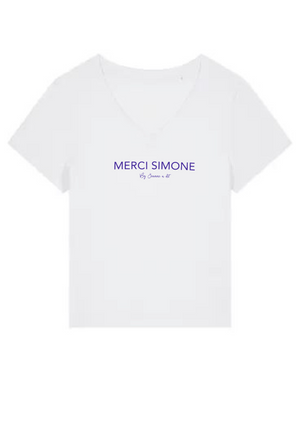 T-shirt femme en coton bio George " Merci Simone " visuel mini