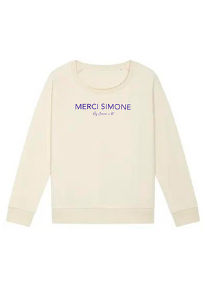 Sweat femme en coton Bio " Merci Simone"