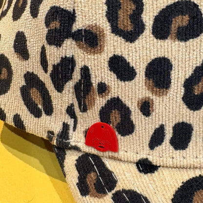 casquette femme en velours léopard