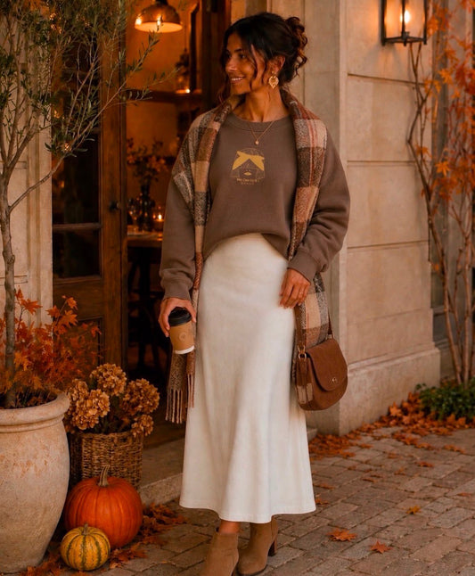 Jupe midi en lin Made in France "Falbala"