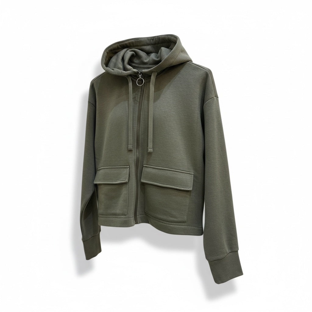 Sudadera tipo chaqueta con cremallera de algodón orgánico 