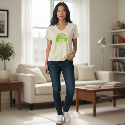 T-shirt femme en coton Bio George "let the music play"