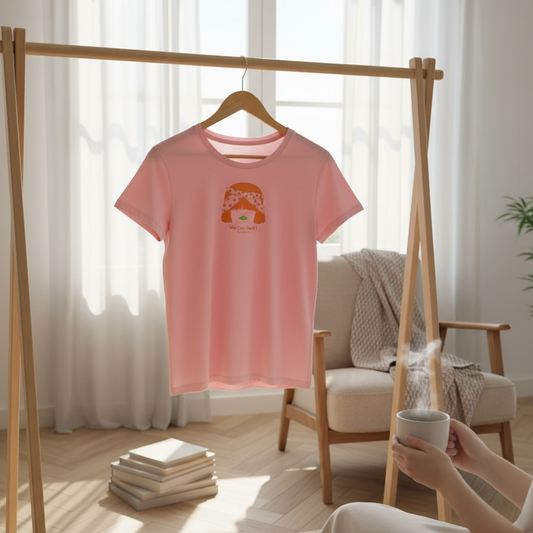 T-shirt femme en coton Bio Rosa "we can do it"