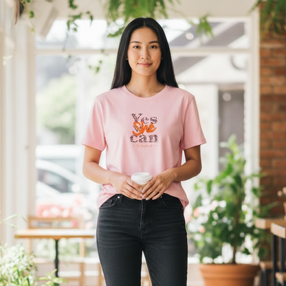 T-shirt femme Rosa en coton Bio " Yes she can "