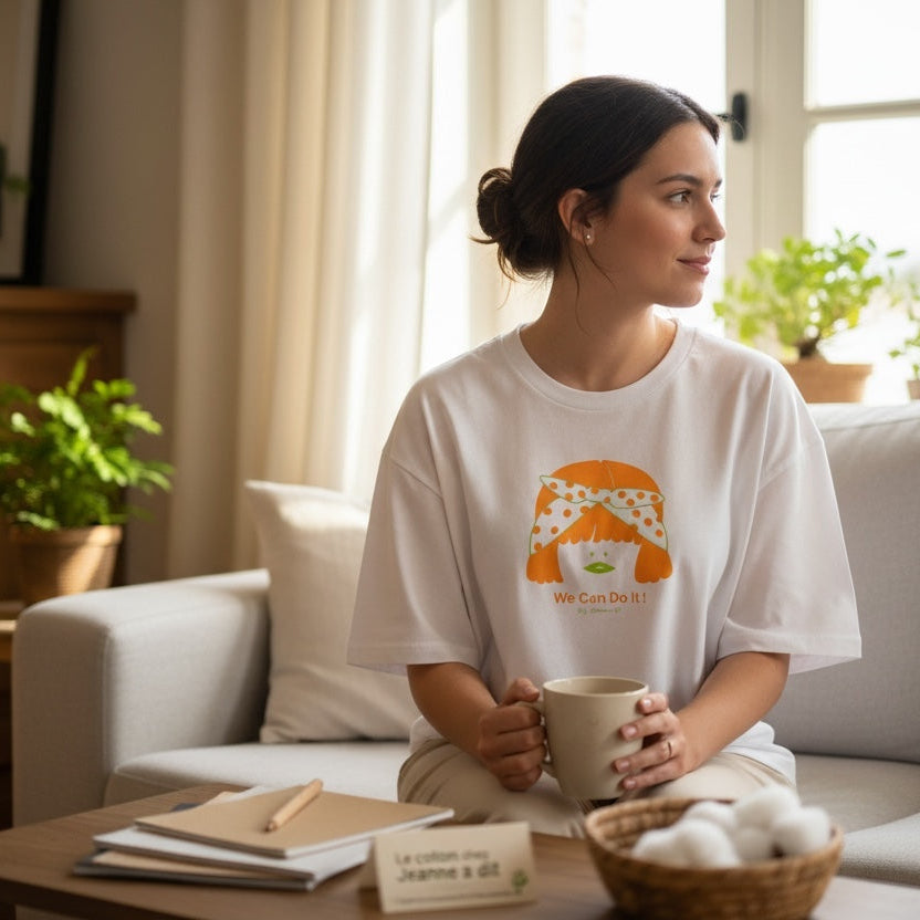 Camiseta grande de mujer de algodón orgánico "Flor"