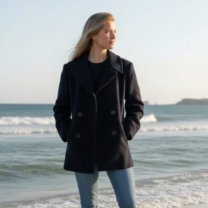 Caban vintage en lainage upcyclé de Jeanne