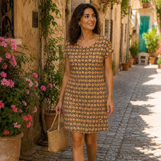 Robe droite en coton made in France
