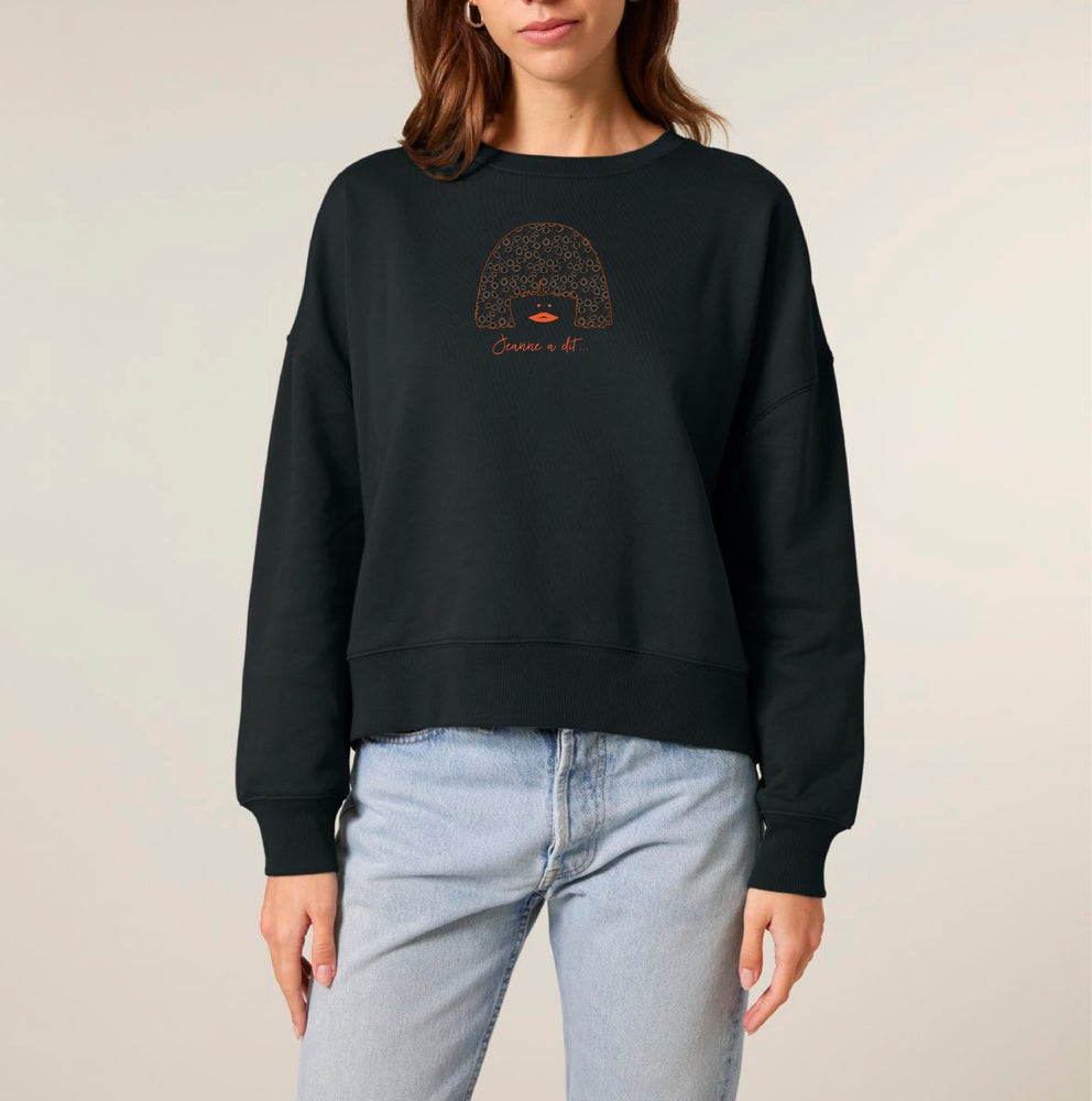 “Iconic” organic cotton cropped women’s sweatshirt