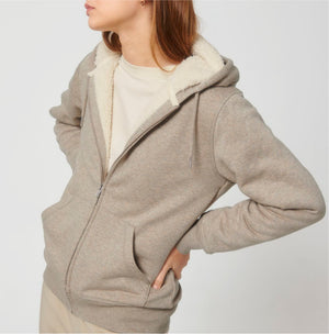 Women's zipped sweatshirt lined with organic cotton "So Sweet"