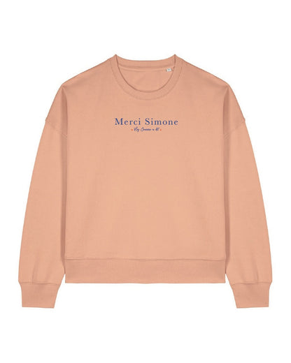 Sudadera cropped de mujer de algodón orgánico "we can do it" leopardo