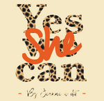 Sweat femme en coton Bio Bobo "Yes she can" léopard visuel mini