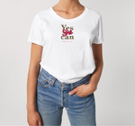 T-shirt femme en coton Bio " Yes she can " léopard