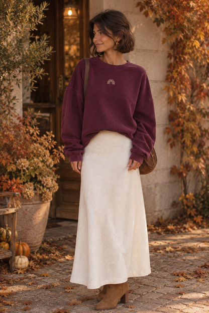 Sweat en TENCEL broderie dorée
