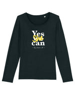 T-shirt femme à manches longues en coton Bio "Yes She Can"