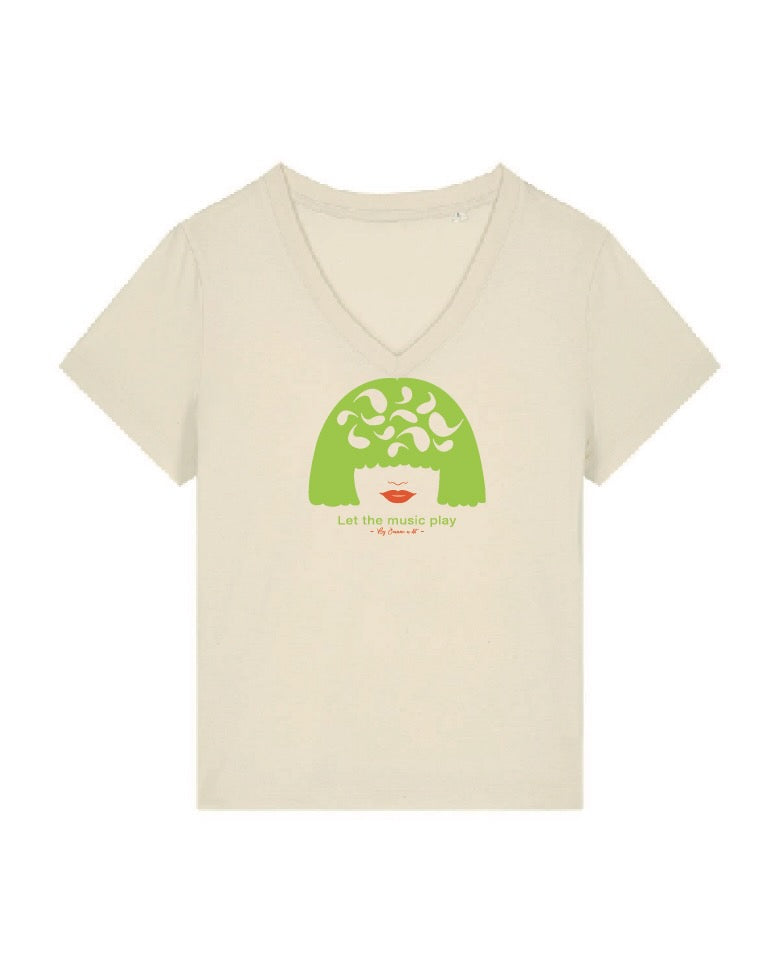 T-shirt femme en coton Bio George "let the music play"