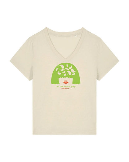 T-shirt femme en coton Bio George "let the music play"