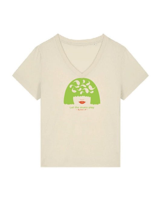 T-shirt femme en coton Bio George "let the music play"