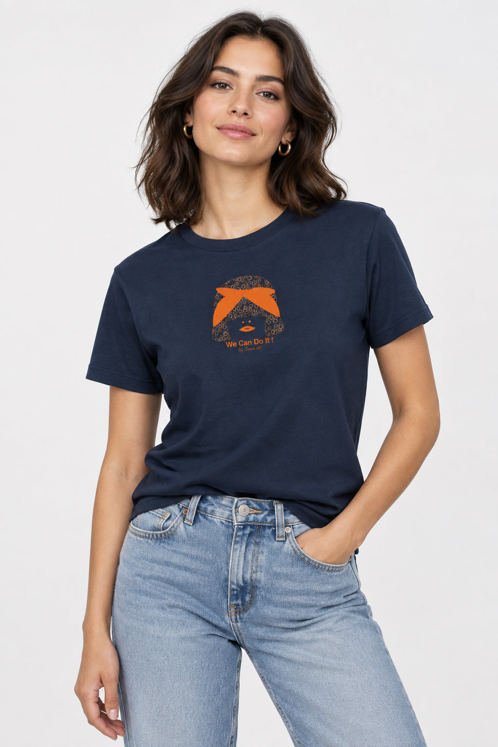 T-shirt femme en coton Bio Rosa "we can do it"