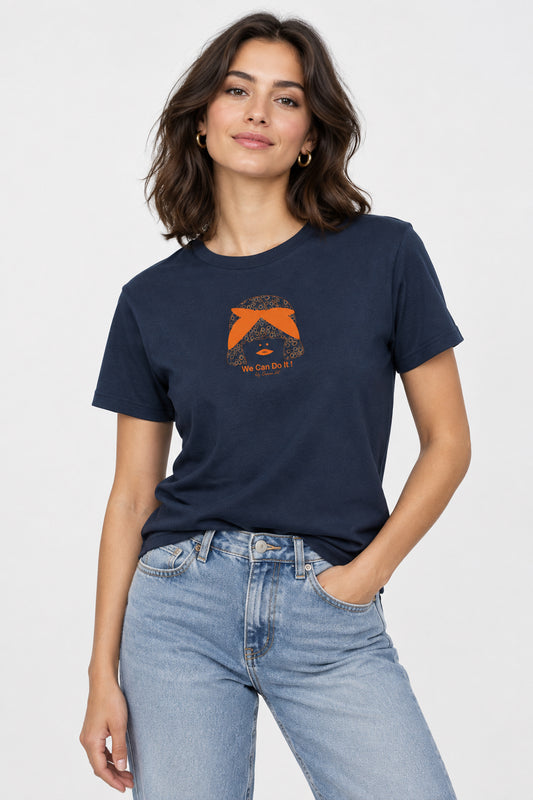 T-shirt femme en coton Bio Rosa "we can do it"