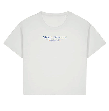 Rosa organic cotton women's T-shirt "Merci Simone"