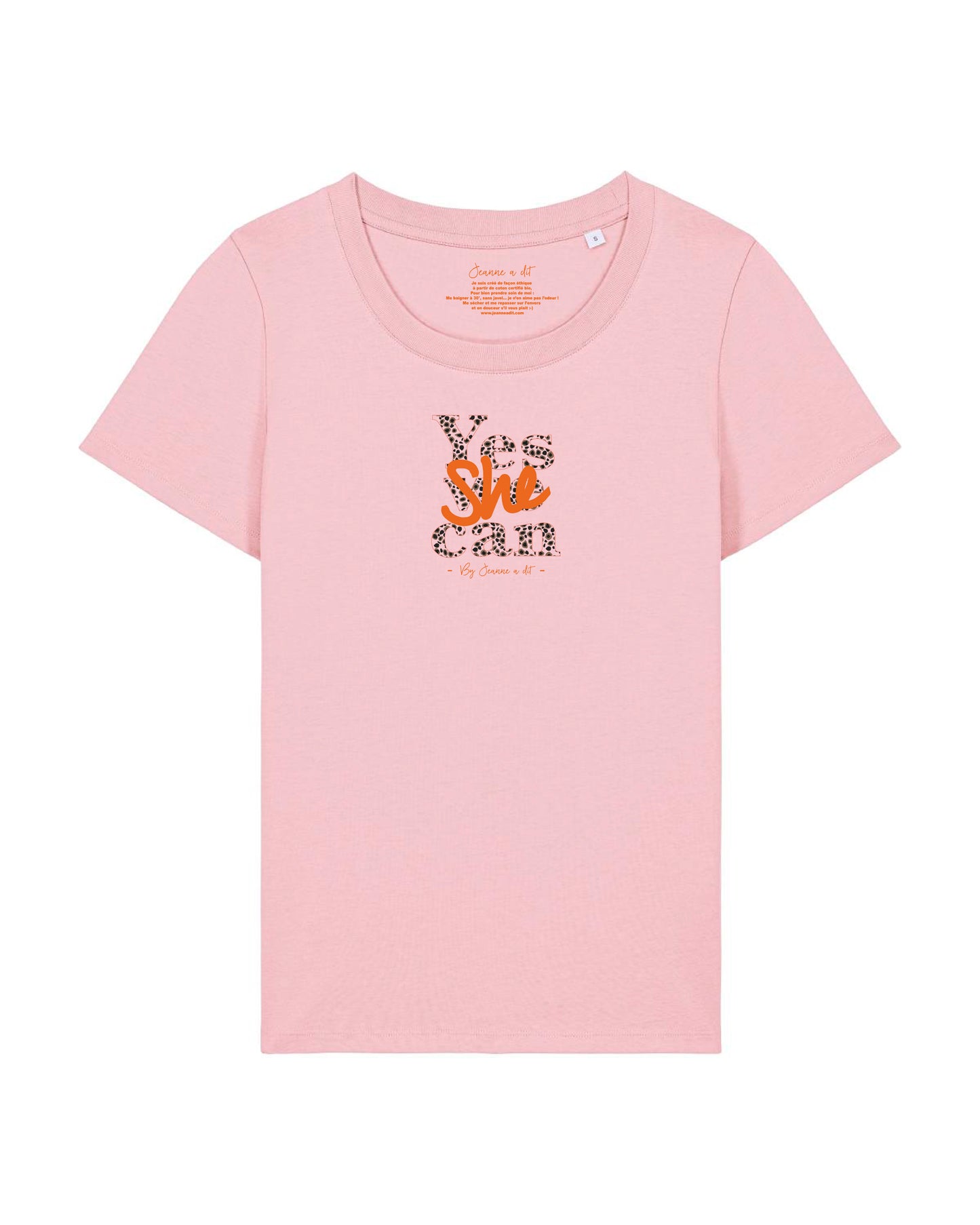 T-shirt femme Rosa en coton Bio " Yes she can "