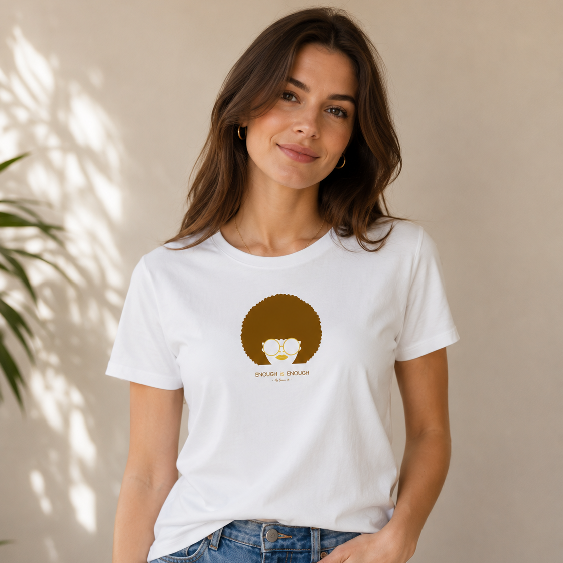 T-shirt femme Rosa en coton Bio " Enough is Enough "